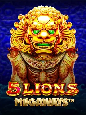 Tête de lion gardien en or aux yeux verts