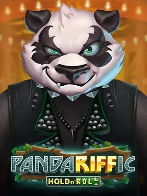 Panda en veste à clous, l'air féroce